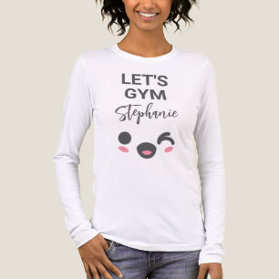 Personalized Cute Kawaii Let's Gym  Tri-Blend Shirt