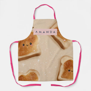 Personalized Cute Kawaii Toast Pattern Apron