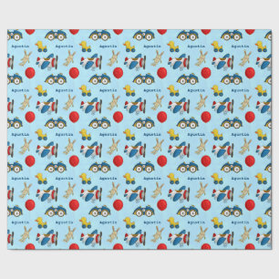 Personalized Cute Kids Toys Pattern  Wrapping Paper