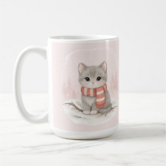 Personalized Cute Kitten Winter Mug