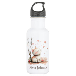 Personalized Cute Kitten with Hearts 532 Ml Water Bottle