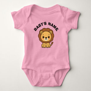 Personalized Cute Lion Baby Bodysuit