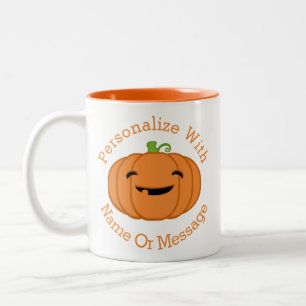 PERSONALIZED Cute Little Pumpkin Two-Tone Coffee Mug