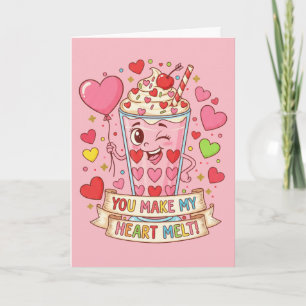 Personalized Cute Love Milkshake Valentine Card