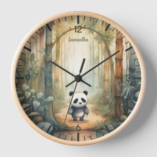 Personalized cute panda clock