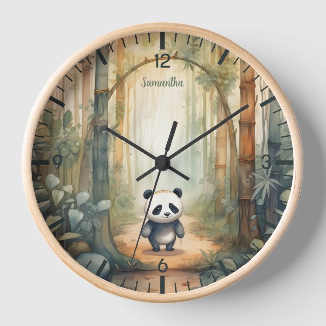 Personalized cute panda clock (Front)