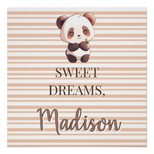 Personalized Cute Panda Sweet Dreams Poster