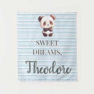 Personalized Cute Panda Sweet Dreams Tapestry