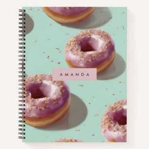 Personalized Cute Pastel Donuts & Sprinkles  Notebook