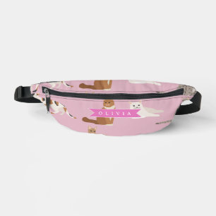 Personalized Cute Pink Cat Pattern Gift Cat Lover Bum Bags