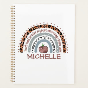 Personalized Cute Rainbow Teacher   Custom Name Planner