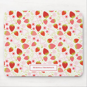 Personalized Cute Red Strawberry Pattern Mouse Pad
