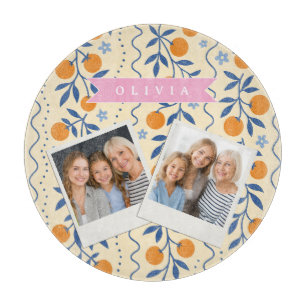 Personalized cute retro citrus folk pattern cutting board