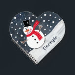 Personalized Cute Snowman Christmas Notebook<br><div class="desc">This Snowman Christmas snow scene is printed from a collage designed by Helen McCartney Designs.</div>