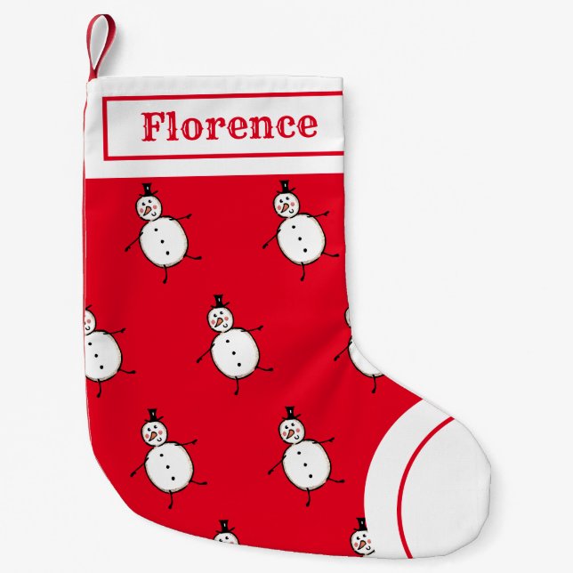 Personalized Cute Snowman Stocking (Front)