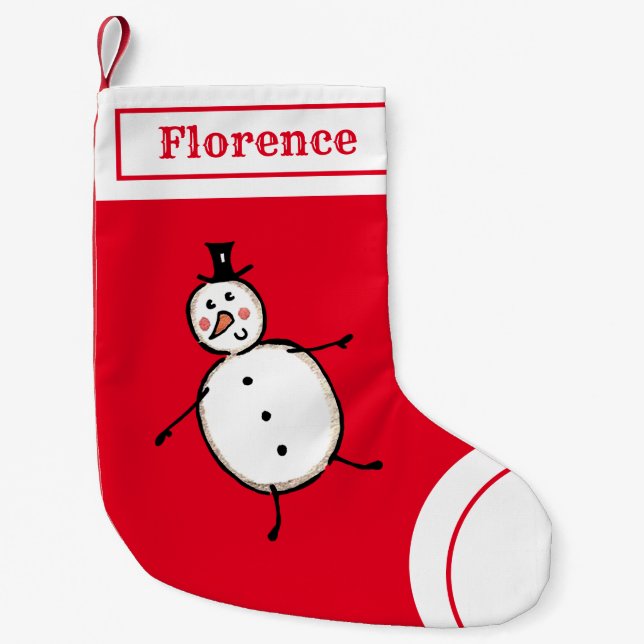 Personalized Cute Snowman Stocking (Front)