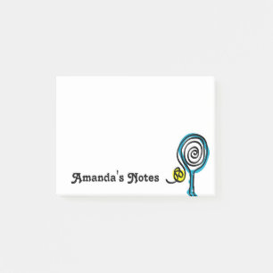 Personalized cute tennis racket design post-it notes