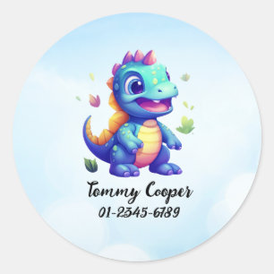 Personalized Cute Unicorn,Name,Phone number Classic Round Sticker