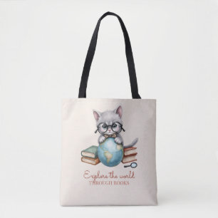 Personalized Cute "Wander Cat" Tote Bag