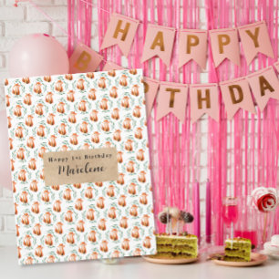 Personalized Cute woodland Fox happy birthday  Tablecloth