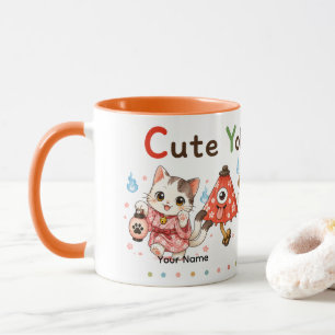 Personalized Cute Yokai Friends Mug Custom Name