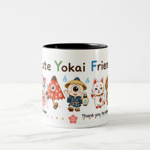 Personalized Cute Yokai Friends Mug Custom Name