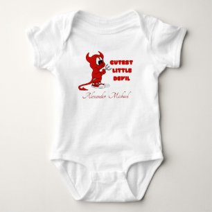 Personalized Cutest Little Devil , Halloween Baby Bodysuit