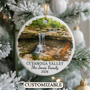 Personalized Cuyahoga Valley National Park, Ohio Ceramic Tree Decoration