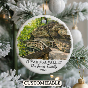 Personalized Cuyahoga Valley National Park, Ohio Ceramic Tree Decoration