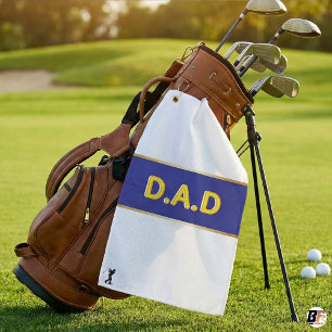 Personalized D.A.D Blue & Yellow Custom Father's D Golf Towel