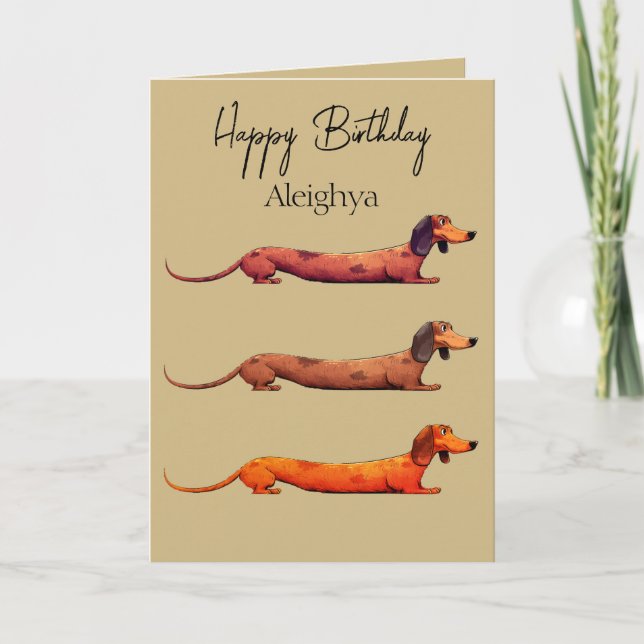 Personalized Dachshund Card (Front)