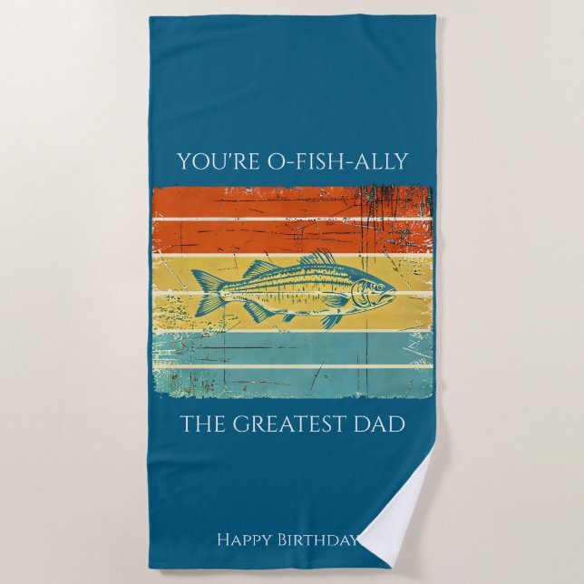 Personalized Dad Beach Towel (Front)