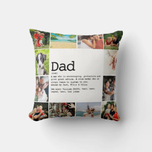 Personalized Dad Definition Photo Collage Cushion