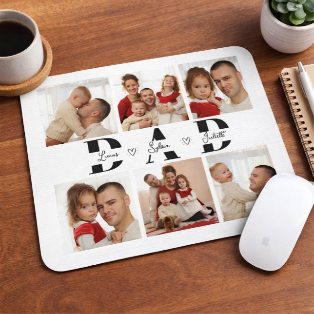 Personalized Dad Photo Collage Mouse Pad (Creator Uploaded)