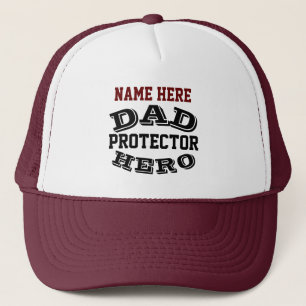 PERSONALIZED DAD PROTECTOR HERO  TRUCKER HAT