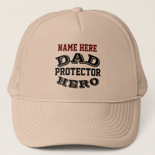 PERSONALIZED DAD PROTECTOR HERO  TRUCKER HAT