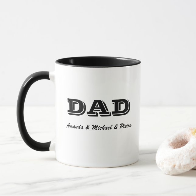 Personalized Dad With Kids Names  Mug (With Donut)