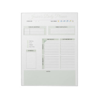Personalized Daily Organization Planner Notepad