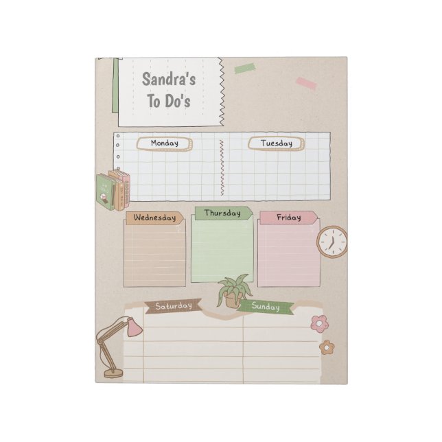 Personalized Daily Planner Notepad (Rotated)