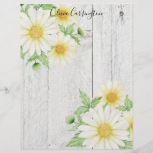 Personalized Daisies Name  Custom Letterhead