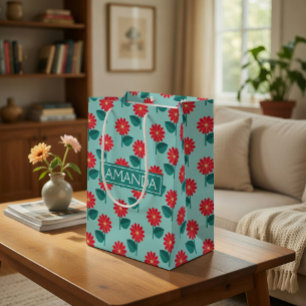 Personalized Daisy Pattern Gift Bag