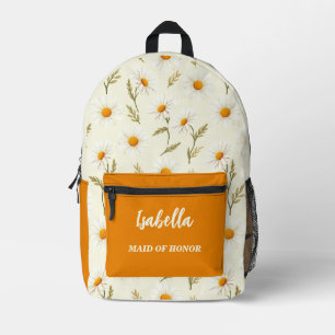 Personalized Daisy Printed Backpack