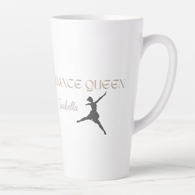 Personalized Dance Queen, Gift or Her, Ballet  Latte Mug (Right)