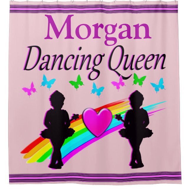 PERSONALIZED DANCING QUEEN SHOWER CURTAIN (Front)