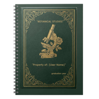 Personalized Dark Academia Microscope & Rose Notebook