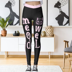 Personalized Dark Grey Light Pink Stripes Pet Cat  Leggings