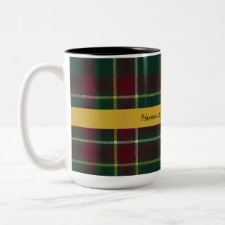 Personalized Dark Tartan Plaid Custom Quote | Scot Two-Tone Coffee Mug