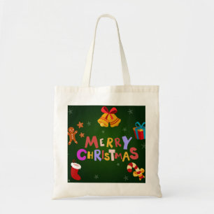 Personalized Decorative Merry Christmas Reindeer Tote Bag