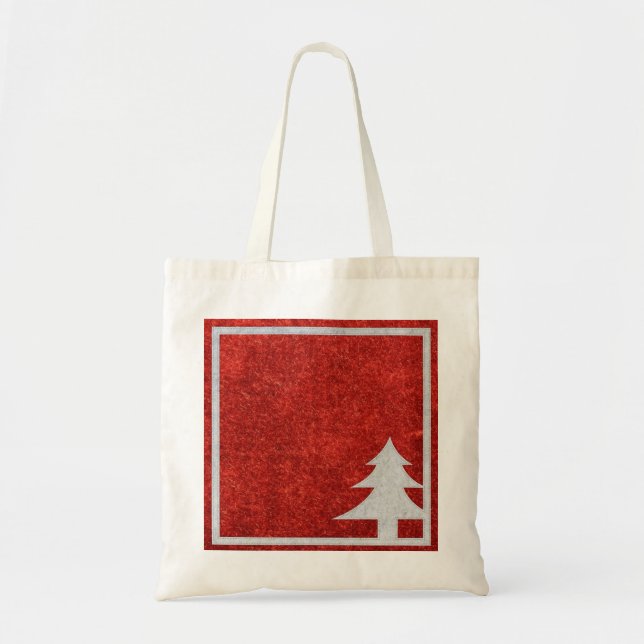 Personalized Decorative Merry Christmas Tree Tote Bag (Front)