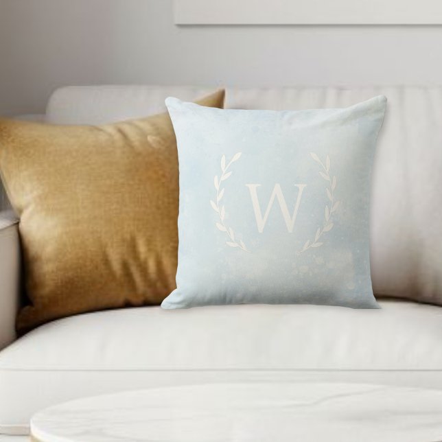 Personalized Decorative Pillow, White Initial Cushion (Creator Uploaded)